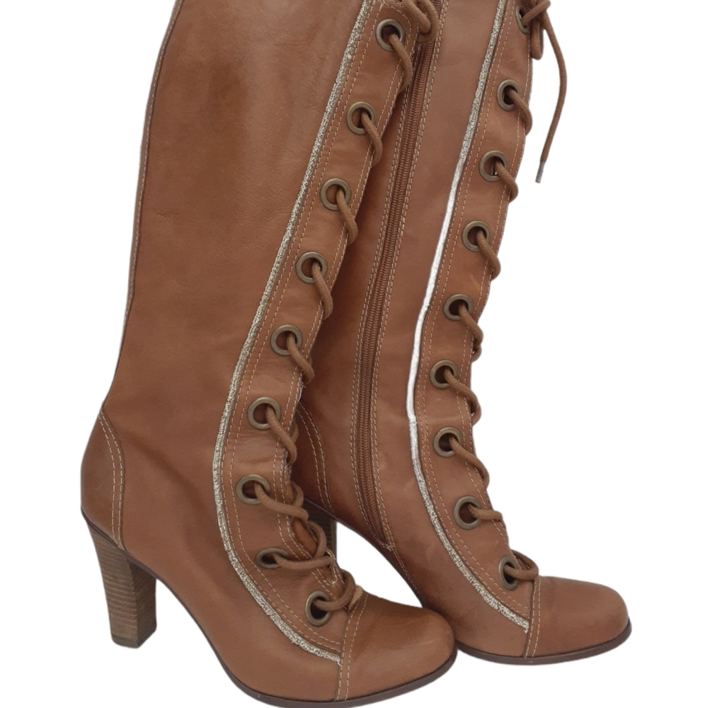 Seychelles Lace Up Tall Boots Heels